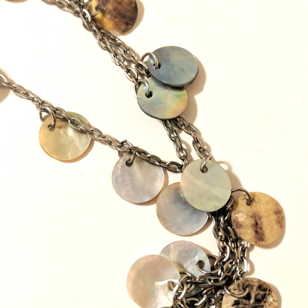 Boho Abalone Shell Multi Layered 18k Rgp Gold Bra… - image 4